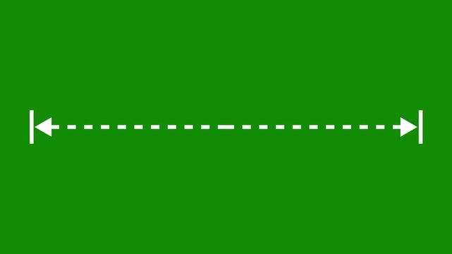 Measuring distance length dotted line animation. Abstract measuring length dotted line icon animation with alpha channel. 4k videos