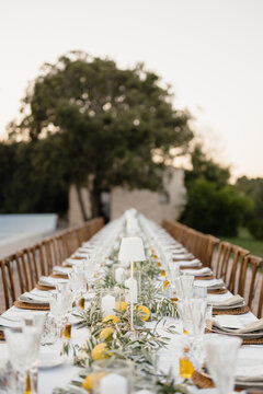 Elegant wedding decor in a picturesque Italian setting