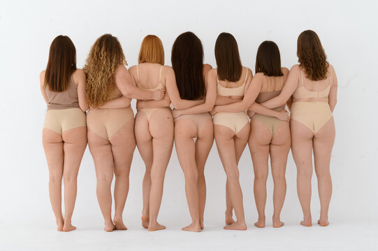 a group of female friends in underwear