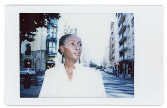 Elegant woman sightseeing a city