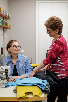 Focused Craftsmanship in a Textile Workshop

