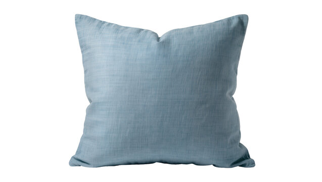 Soft blue textured throw pillow comfortable home decor accent, isolated on transparent background