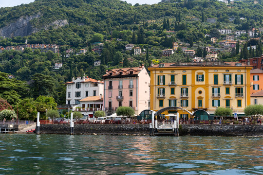 Colorful Waterfront Buildings in Varenna, Lake Como
