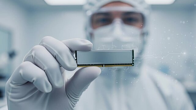 Closeup of highperformance NVME module showcasing delicate connector details