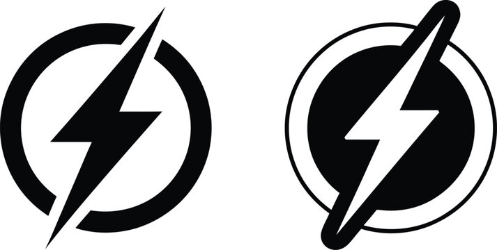 Power button icons illustration, start switch symbols for on off control, energy, and electronic device interface design.