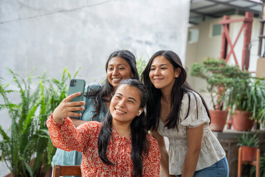 Friends taking selfie