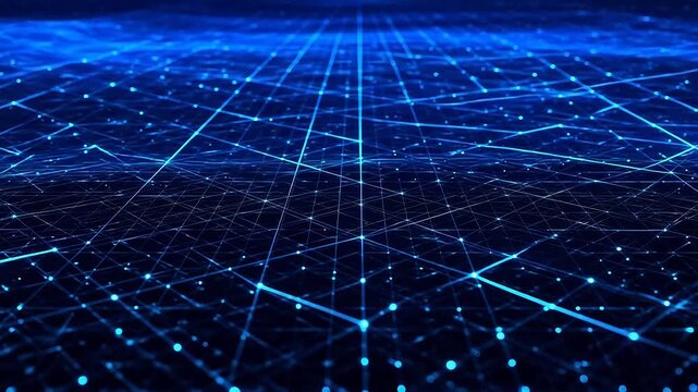 Blue digital network grid pattern symbolizing innovation and digital transformation