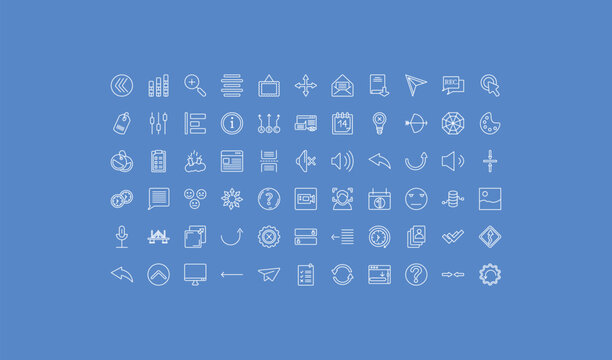outline user interface icons set - open letter read email, data viewer, top button. editable vector for web and mobile ui