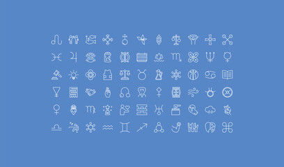 outline zodiac icons set - divinity, year, lethargy. editable vector for web and mobile ui © IconArt