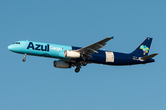 Azul Airbus A321neo with Brazil flag livery at Viracopos International Airport Campinas Brazil on March 21, 2026.