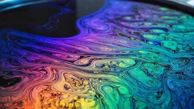 Colorful swirling liquid surface symbolizing freedom, adventure, and exploration