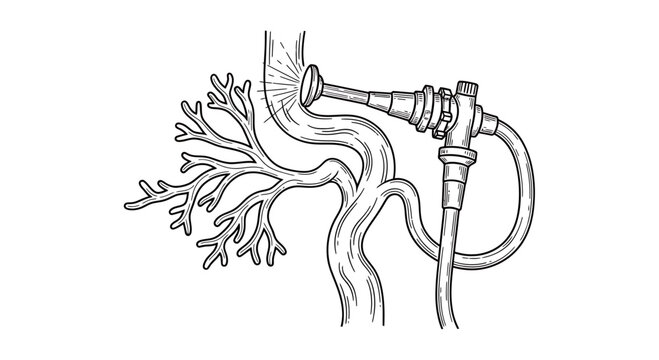 Bronchoscope Examination of Lungs and Airways, Medical Endoscopy Procedure