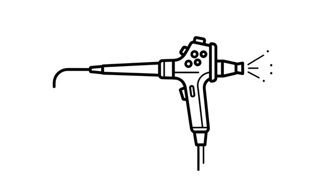 Endoscope medical device for diagnostics and surgery, vector illustration