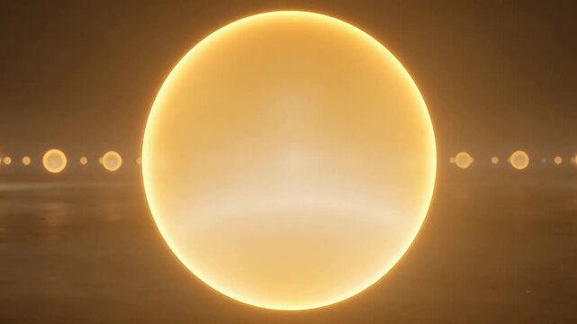 Large glowing yellow sphere in space perfect for real estate and architectural showcases