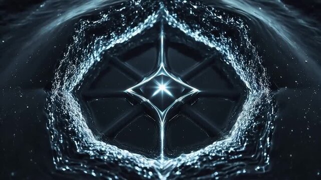 Symmetrical water droplet ripple emphasizing speed, motion, and dynamic energy