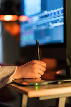 Designer using graphic tablet 