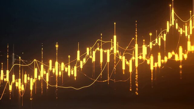 Golden financial data graph emphasizing family bonds and togetherness