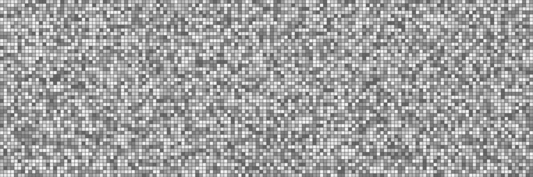 Abstract background silver mosaic. Background foil metallic texture. Festive vector illustration. Mirror mosaic vector illustration. Banner element. Party backdrop. Christmas banner. Disco decoration.