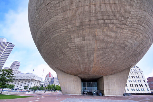 The Egg, a large round theater at the Empire State Plaza, Albany, New York