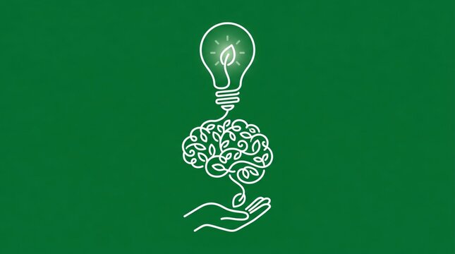 Innovative ideas sprouting from a human hand symbolizing creativity and growth