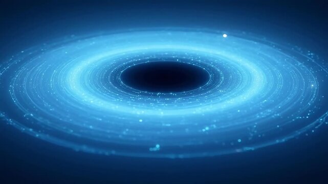 Blue glowing circular pattern with central void symbolizing trust, reliability, and security