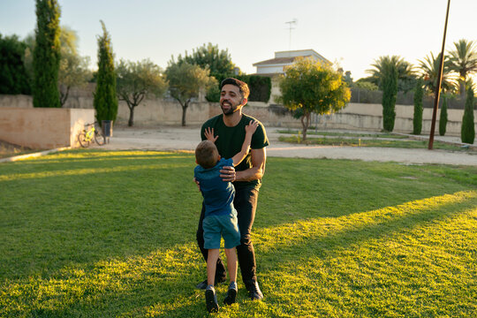 Father playing with his son