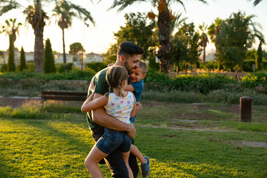 Father enjoying his children