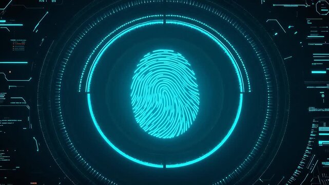 Fingerprint biometric scan on digital interface symbolizing innovation and digital transformation