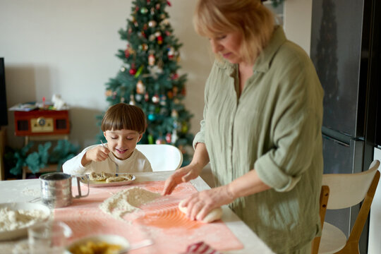 Holiday Baking With Grandma and Child