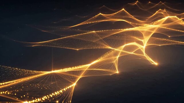Abstract glowing network patterns symbolizing trust, reliability, and security