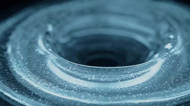 Flowing liquid in circular container symbolizing ecological sustainability and green energy