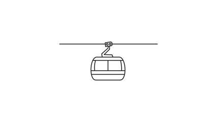 Alpine Gondola Lift Minimalist Vector Icon with Editable Stroke. Hand-drawn black outline illustration of a cable car for mountain tourism, ski resorts, and winter sports travel graphic design. © Khan