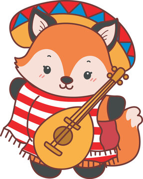 Cute set of Fox sticker with activity. Fox with variation of halloween theme