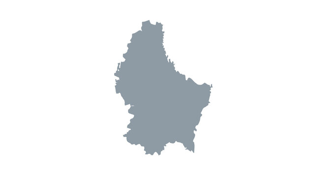 A grayscale outline depicting the geographic shape of the country of luxembourg high quality professional detailed