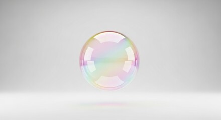 Naklejka premium Iridescent Soap Bubble Floating