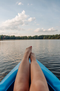  Kayaking at a lake