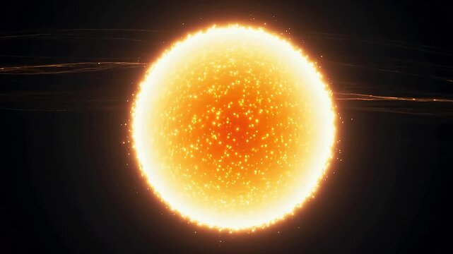 Glowing spherical energy formation emphasizing precision, focus, and dedication