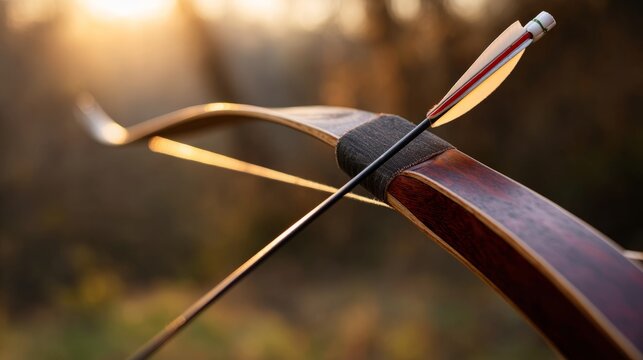 projectile. A taut bowstring at its limit, arrow nocked and aimed. product launch decks, UI/UX mockups, designed for product launches and innovation pitches, used by sales representatives.
