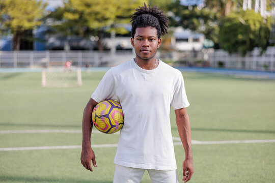 Young soccer player ready to compete