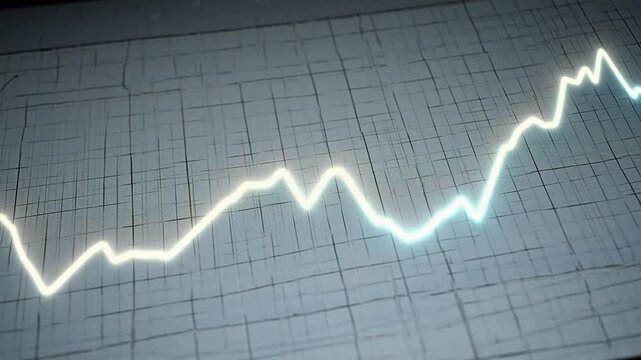 Graph line on grid background emphasizing natural beauty and tranquility