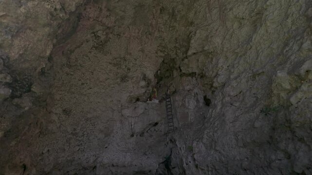 Cave of Colors with Religious Shrine in Sumidero Canyon Chiapas, Mexico.