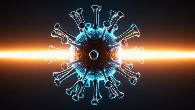 Virus cell with surface spikes emphasizing precision, focus, and dedication