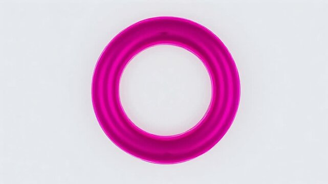 Pink circular object on white background ideal for corporate presentations and B2B marketing