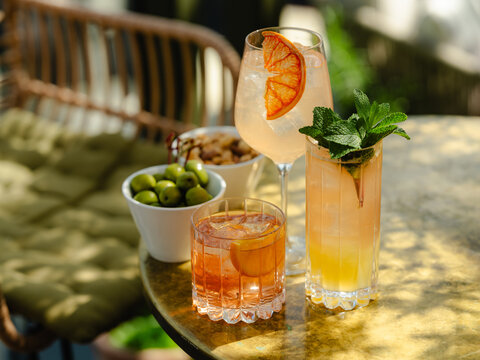 Olives with cocktails 