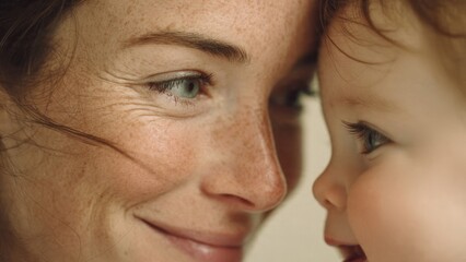 Fototapeta premium Mother and Child Forehead Touch