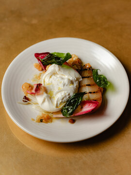 Burrata with grilled fruit