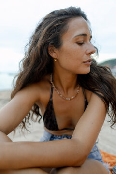 Side view beach portrait
