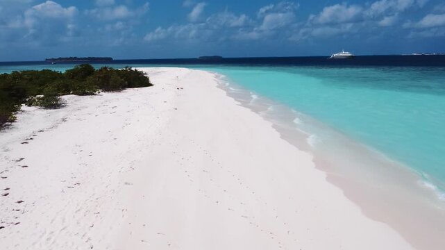 Over The Coastline Of The Paradisiac Island In The Morning