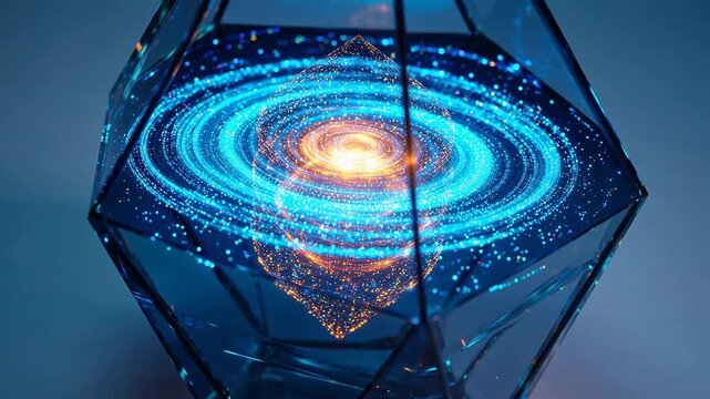 Galaxy in a Crystal Structure for high-end commercial advertising