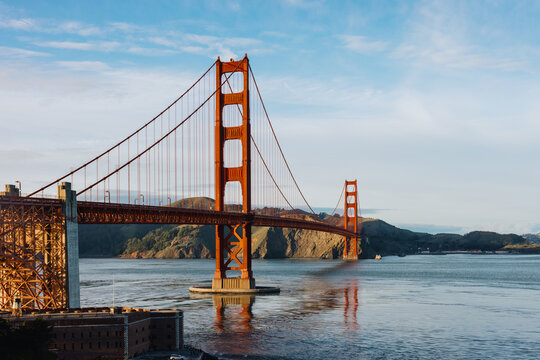 Golden Gate Bridge Over San Francisco Bay at Sunset
